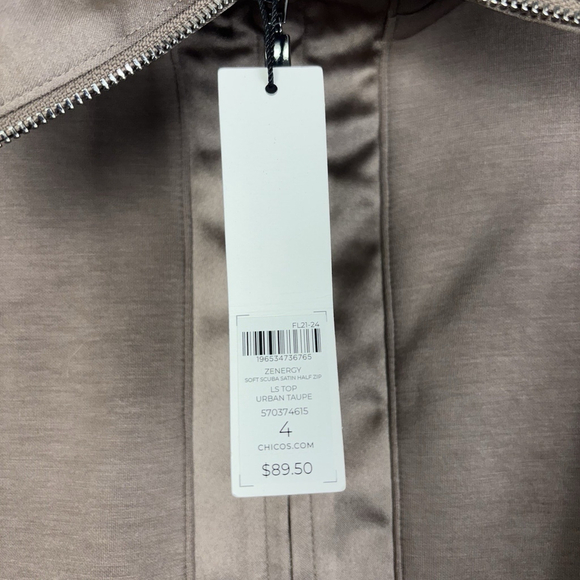 Chico's Synergy Scuba Sweatshirt Pullover athleisure Brown Taupe Size 4 XXL - Picture 6 of 8